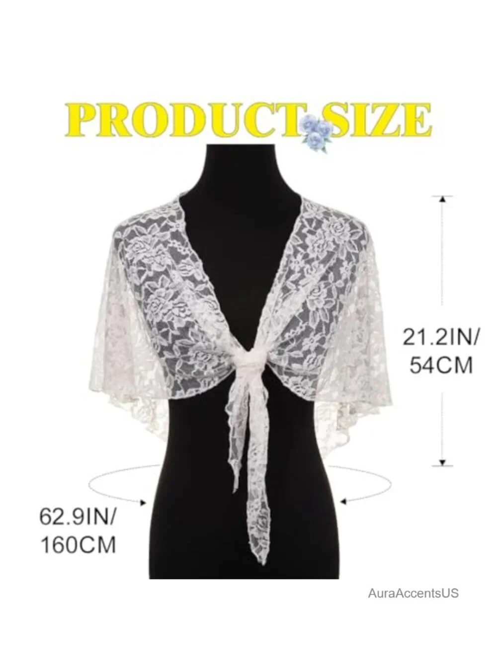 Lace Shawl Wrap Bridal Wedding Cape for Women Lightweight Sleeveless